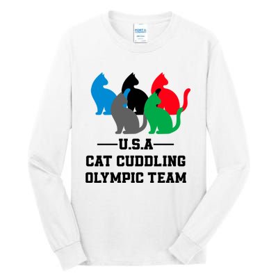 Usa Cat Cuddling Team Tall Long Sleeve T-Shirt