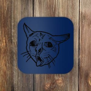 Ugly Coughing Cat Meme Coaster