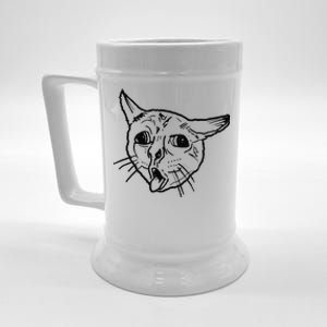 Ugly Coughing Cat Meme Beer Stein