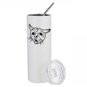 Ugly Coughing Cat Meme Stainless Steel Tumbler