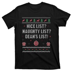 Ugly Christmas Collge Deans List Xmas T-Shirt