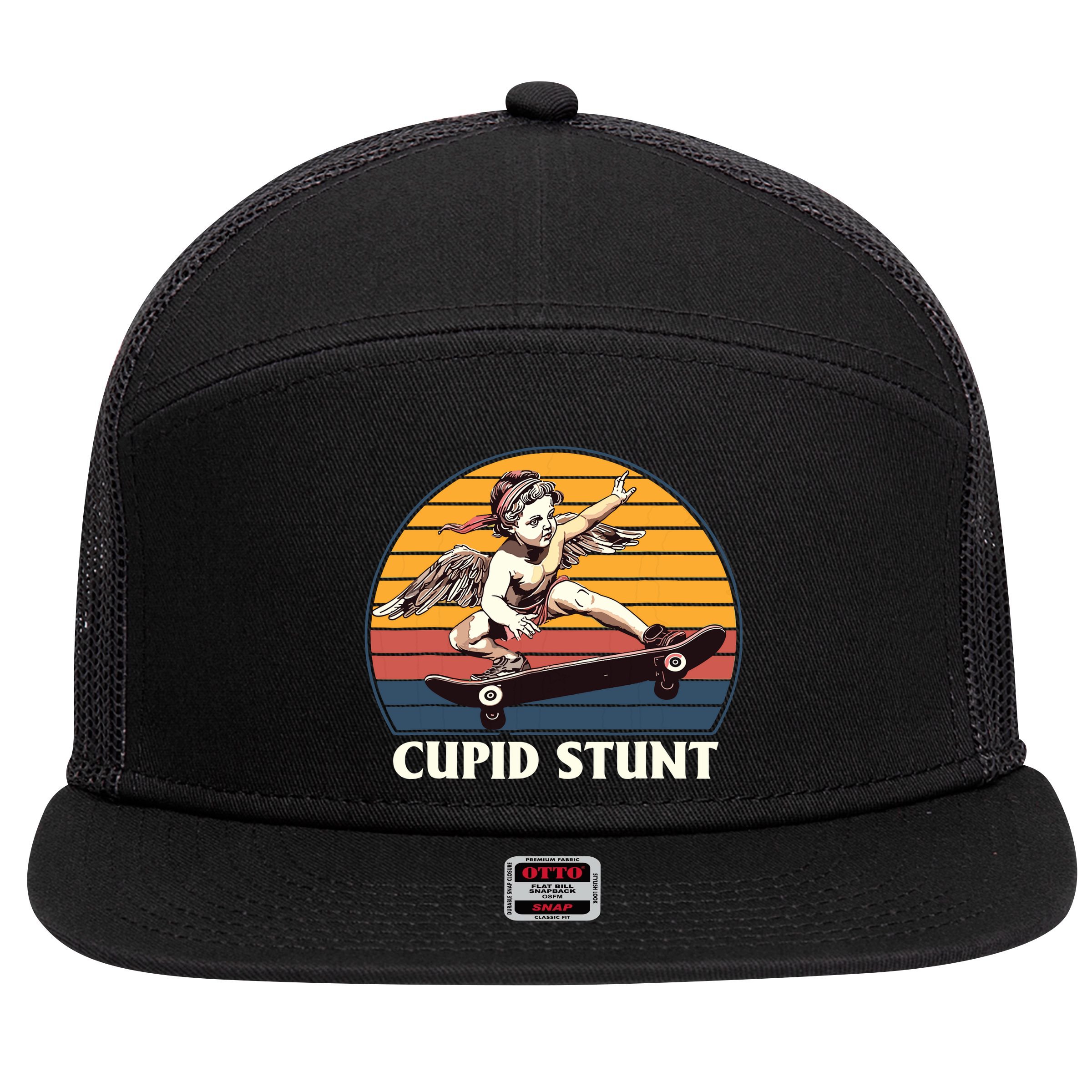 Unhinged Cringe Cupid Stunt 7 Panel Mesh Trucker Snapback Hat