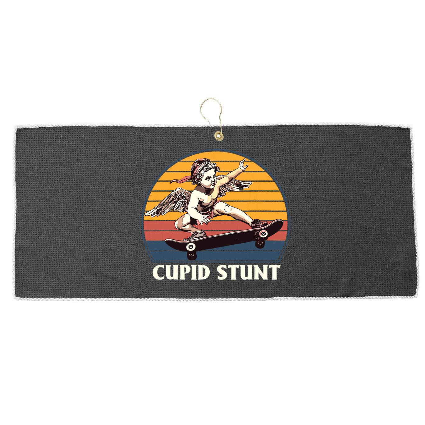 Unhinged Cringe Cupid Stunt Large Microfiber Waffle Golf Towel