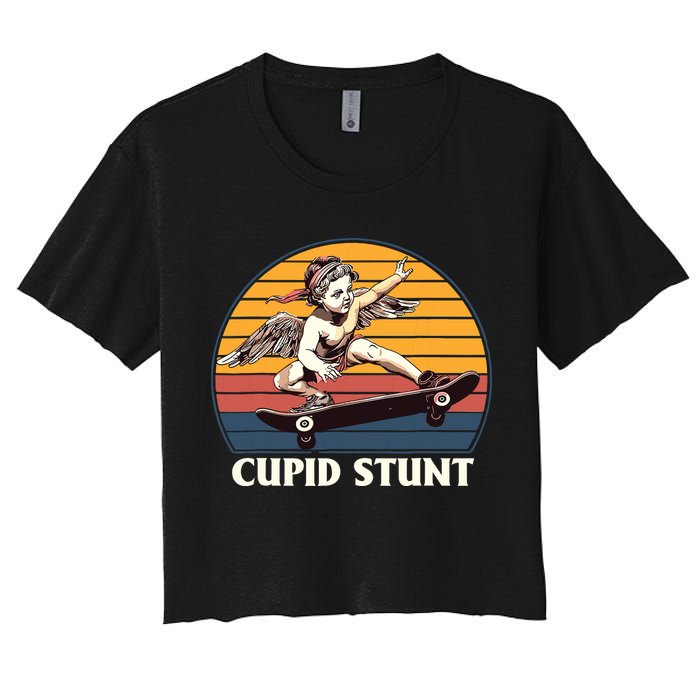 Unhinged Cringe Cupid Stunt Women's Crop Top Tee