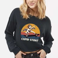 Unhinged Cringe Cupid Stunt Cropped Pullover Crew