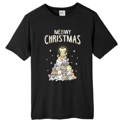 Ugly Cat Christmas Meow Christmas Gift Tall Fusion ChromaSoft Performance T-Shirt