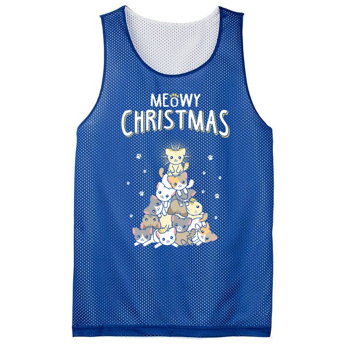 Ugly Cat Christmas Meow Christmas Gift Mesh Reversible Basketball Jersey Tank