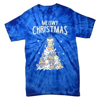 Ugly Cat Christmas Meow Christmas Gift Tie-Dye T-Shirt