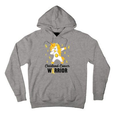 Unicorn Childhood Cancer Warrior In September We Wear Gold Tall Hoodie