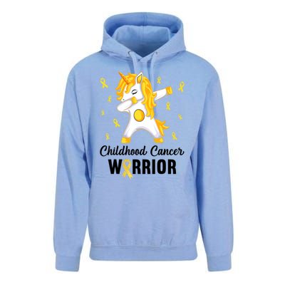 Unicorn Childhood Cancer Warrior In September We Wear Gold Unisex Surf Hoodie