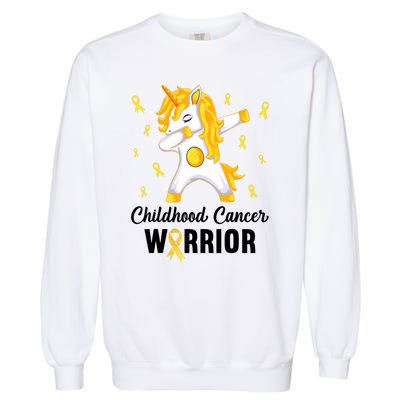 Unicorn Childhood Cancer Warrior In September We Wear Gold Garment-Dyed Sweatshirt