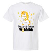 Unicorn Childhood Cancer Warrior In September We Wear Gold Garment-Dyed Heavyweight T-Shirt