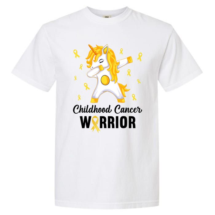 Unicorn Childhood Cancer Warrior In September We Wear Gold Garment-Dyed Heavyweight T-Shirt