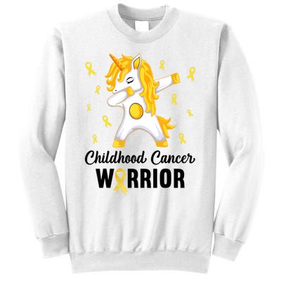 Unicorn Childhood Cancer Warrior In September We Wear Gold Sweatshirt