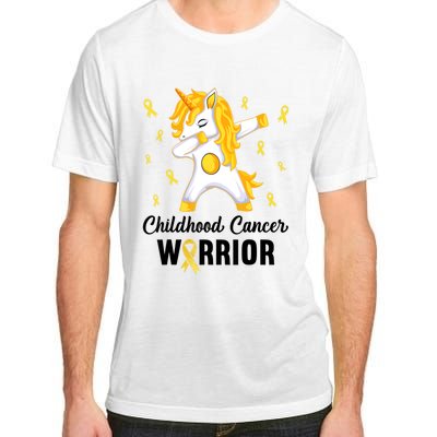 Unicorn Childhood Cancer Warrior In September We Wear Gold Adult ChromaSoft Performance T-Shirt