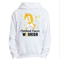 Unicorn Childhood Cancer Warrior In September We Wear Gold Urban Pullover Hoodie