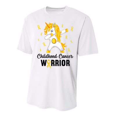 Unicorn Childhood Cancer Warrior In September We Wear Gold Performance Sprint T-Shirt