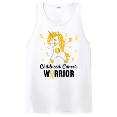 Unicorn Childhood Cancer Warrior In September We Wear Gold PosiCharge Competitor Tank