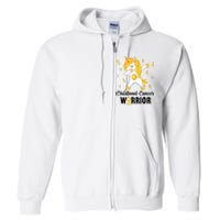 Unicorn Childhood Cancer Warrior In September We Wear Gold Full Zip Hoodie