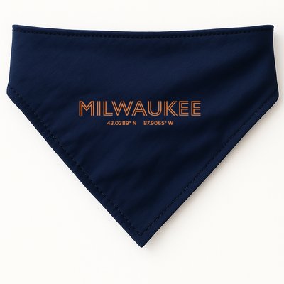 USA City Coordinates US Milwaukee USA-Made Doggie Bandana