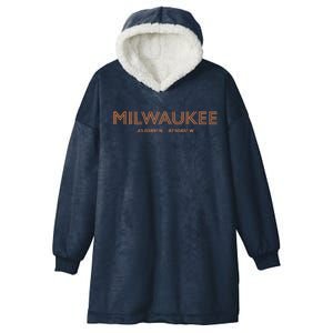 USA City Coordinates US Milwaukee Hooded Wearable Blanket