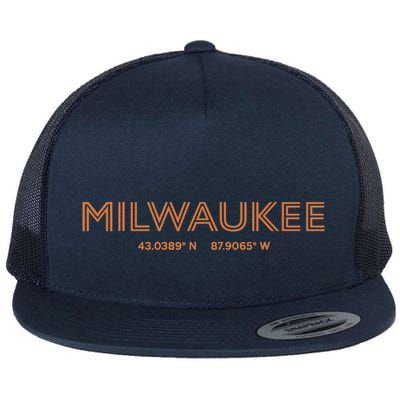 USA City Coordinates US Milwaukee Flatbill Hat