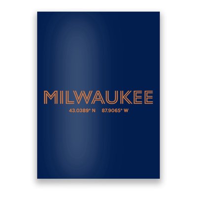 USA City Coordinates US Milwaukee Poster