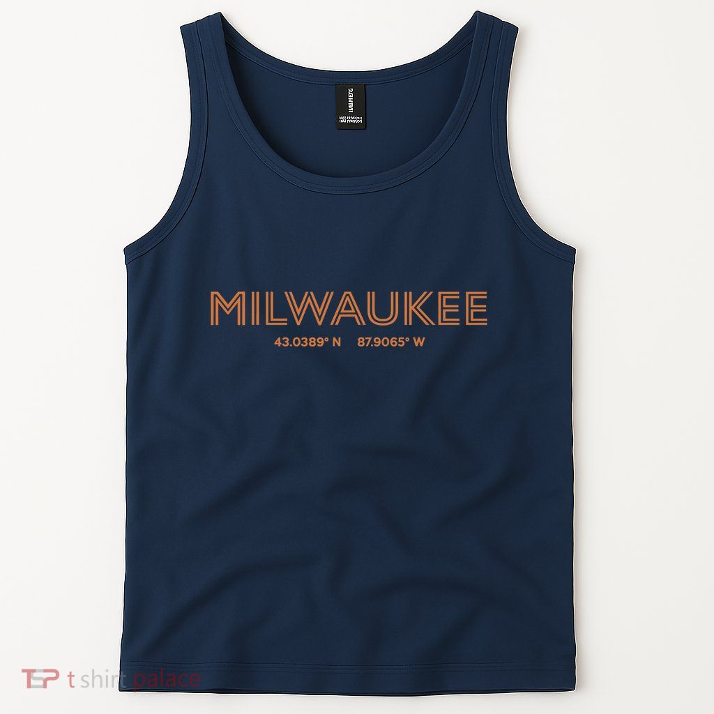 USA City Coordinates US Milwaukee Tank Top