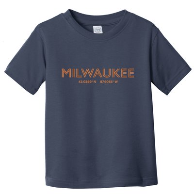 USA City Coordinates US Milwaukee Toddler T-Shirt