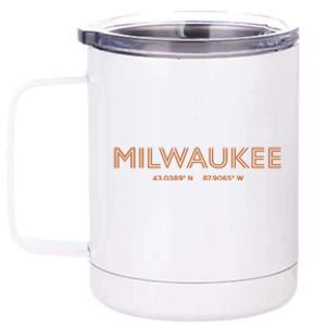 USA City Coordinates US Milwaukee 12 oz Stainless Steel Tumbler Cup