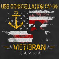 USS Constellation CV 64 Aircraft Carrier Veteran Flag Retro Cool Comfort Performance Bucket Hat