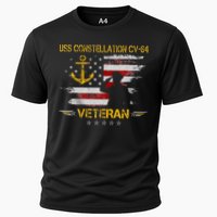 USS Constellation CV 64 Aircraft Carrier Veteran Flag Retro Cooling Performance Crew T-Shirt