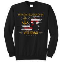 USS Constellation CV 64 Aircraft Carrier Veteran Flag Retro Sweatshirt