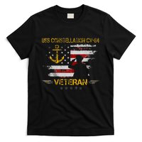 USS Constellation CV 64 Aircraft Carrier Veteran Flag Retro T-Shirt