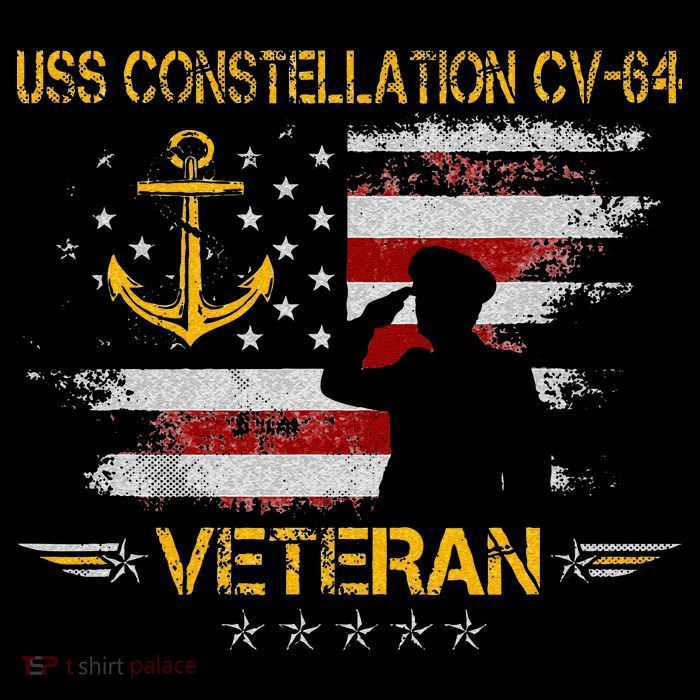 USS Constellation CV 64 Aircraft Carrier Veteran Flag Retro Tall T-Shirt