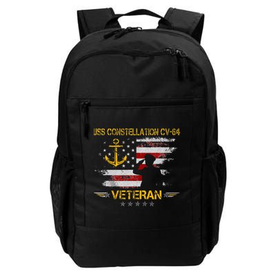 USS Constellation CV 64 Aircraft Carrier Veteran Flag Retro Backpack