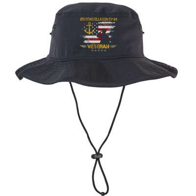 USS Constellation CV 64 Aircraft Carrier Veteran Flag Retro Bucket Hat