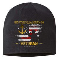 USS Constellation CV 64 Aircraft Carrier Veteran Flag Retro Sustainable Beanie