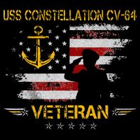 USS Constellation CV 64 Aircraft Carrier Veteran Flag Retro 16 in Basic Backpack
