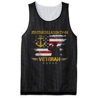 USS Constellation CV 64 Aircraft Carrier Veteran Flag Retro Mesh Reversible Basketball Jersey Tank