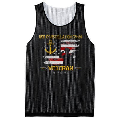 USS Constellation CV 64 Aircraft Carrier Veteran Flag Retro Mesh Reversible Basketball Jersey Tank