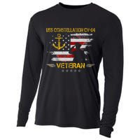 USS Constellation CV 64 Aircraft Carrier Veteran Flag Retro Cooling Performance Long Sleeve Crew