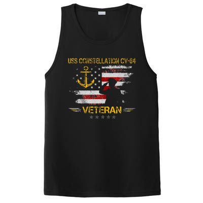 USS Constellation CV 64 Aircraft Carrier Veteran Flag Retro PosiCharge Competitor Tank