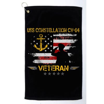 USS Constellation CV 64 Aircraft Carrier Veteran Flag Retro Golf Towel