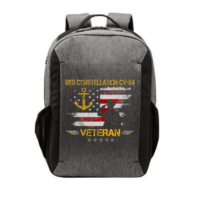 USS Constellation CV 64 Aircraft Carrier Veteran Flag Retro Vector Backpack