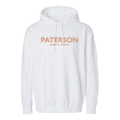 USA City Coordinates US Paterson Garment-Dyed Fleece Hoodie