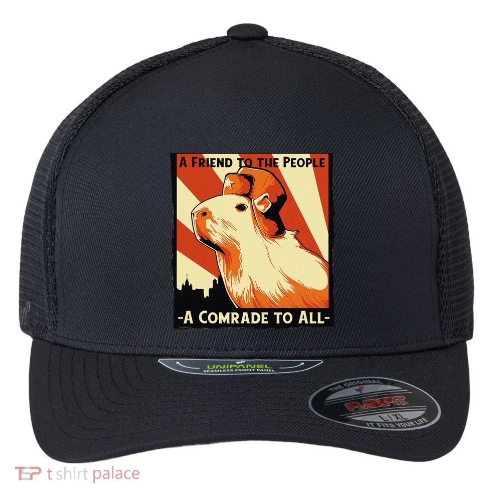 Ussr Communist Capybara Soviet A Friend To The People Flexfit Unipanel Trucker Cap