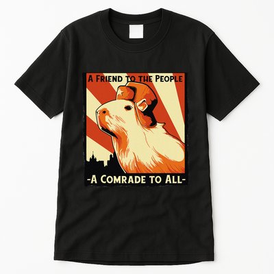 Ussr Communist Capybara Soviet A Friend To The People Tall T-Shirt