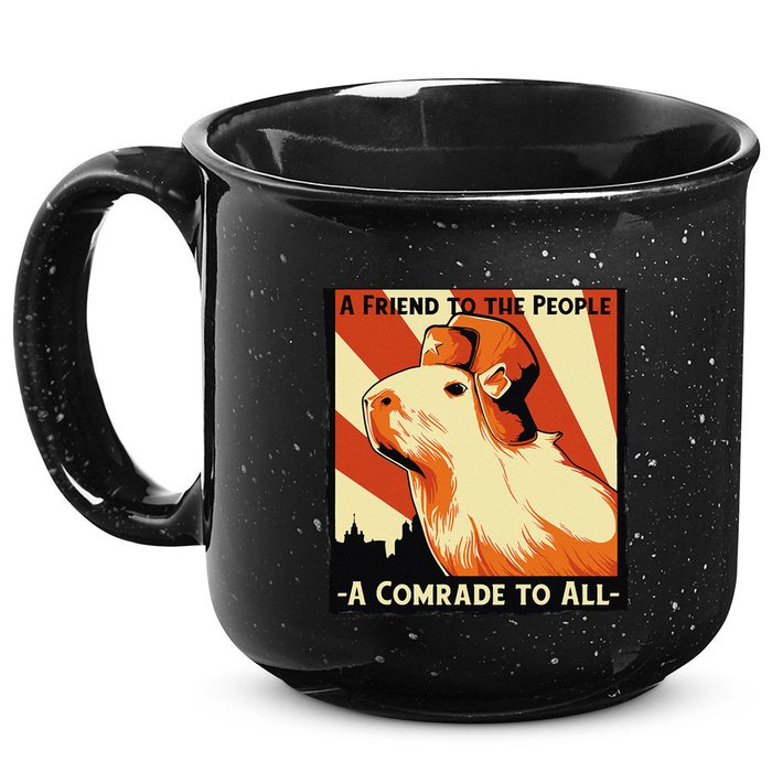 Ussr Communist Capybara Soviet A Friend To The People 15oz Campfire Ceramic Mug