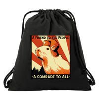 Ussr Communist Capybara Soviet A Friend To The People Drawstring Bag